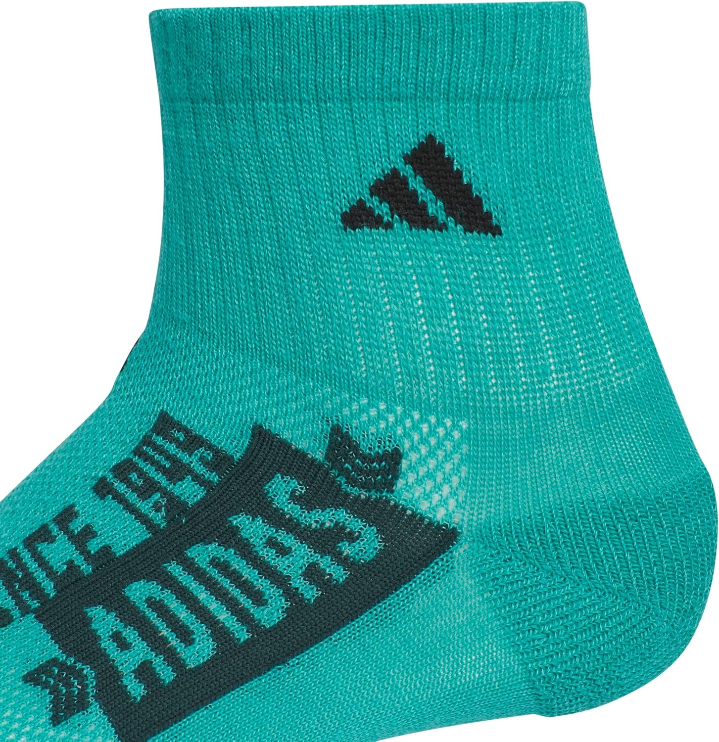 image:imageadidas Kids Cushioned Quarter Ankle Socks for Boys and Girls 6 Pairs Durable amp ComfortablePure Teal GreenCool Light HeatherBlackGraphic