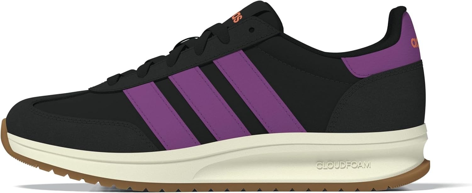 image:imageadidas Kids Girls Run 70S 20 Lace Up Sneakers Shoes Casual Grey WhiteBlackPurple BurstGum
