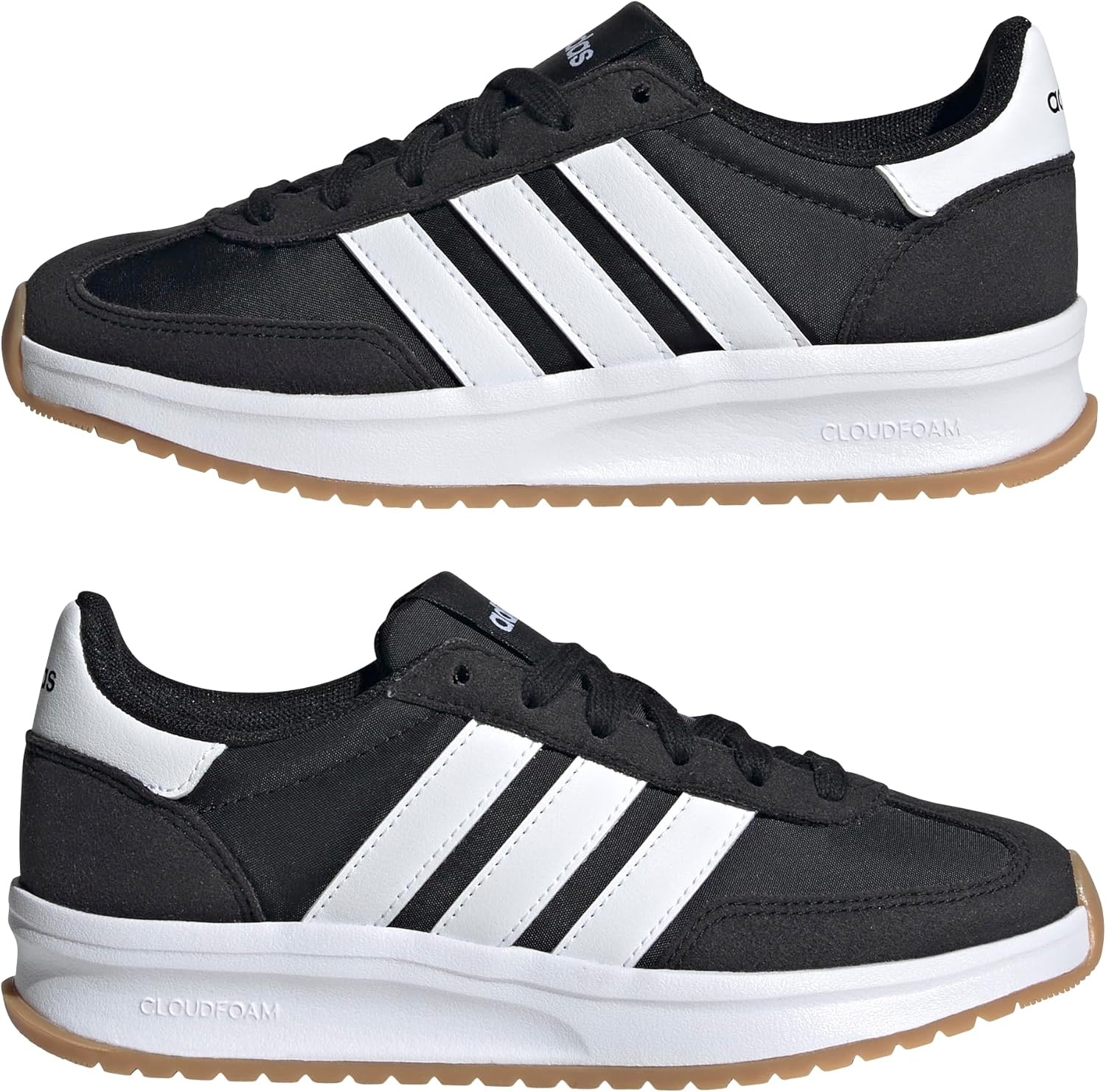 image:imageadidas Kids Girls Run 70S 20 Lace Up Sneakers Shoes Casual Grey WhiteBlackWhiteGum