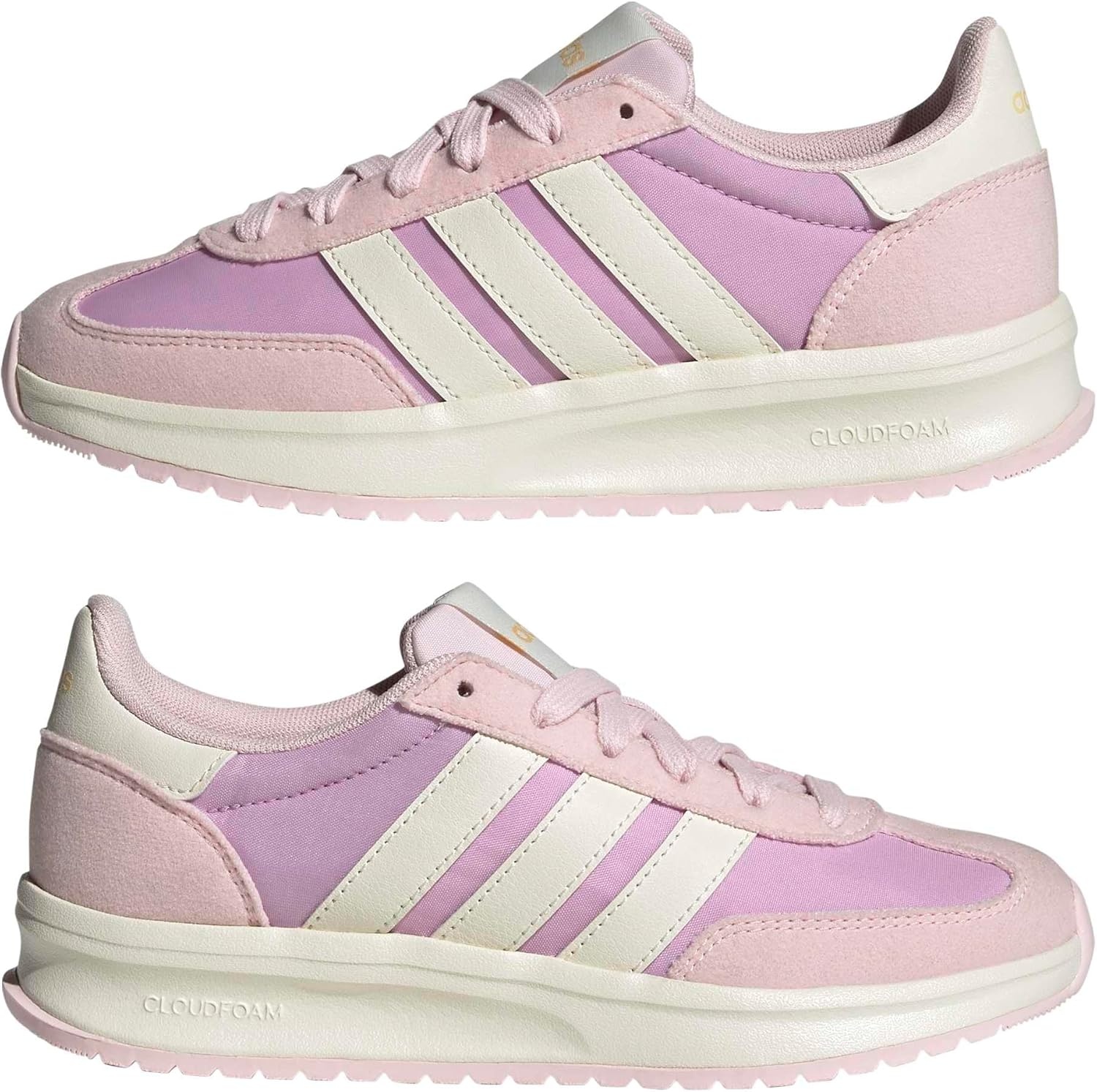 image:imageadidas Kids Girls Run 70S 20 Lace Up Sneakers Shoes Casual Grey WhiteBliss LilacOff WhiteClear Pink