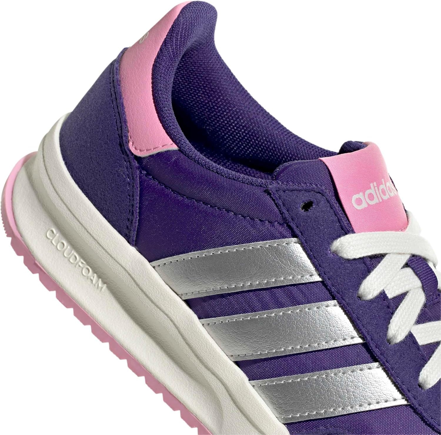image:imageadidas Kids Girls Run 70S 20 Lace Up Sneakers Shoes Casual Grey WhiteCollegiate PurpleSilver MetallicSt Tropic Bloom