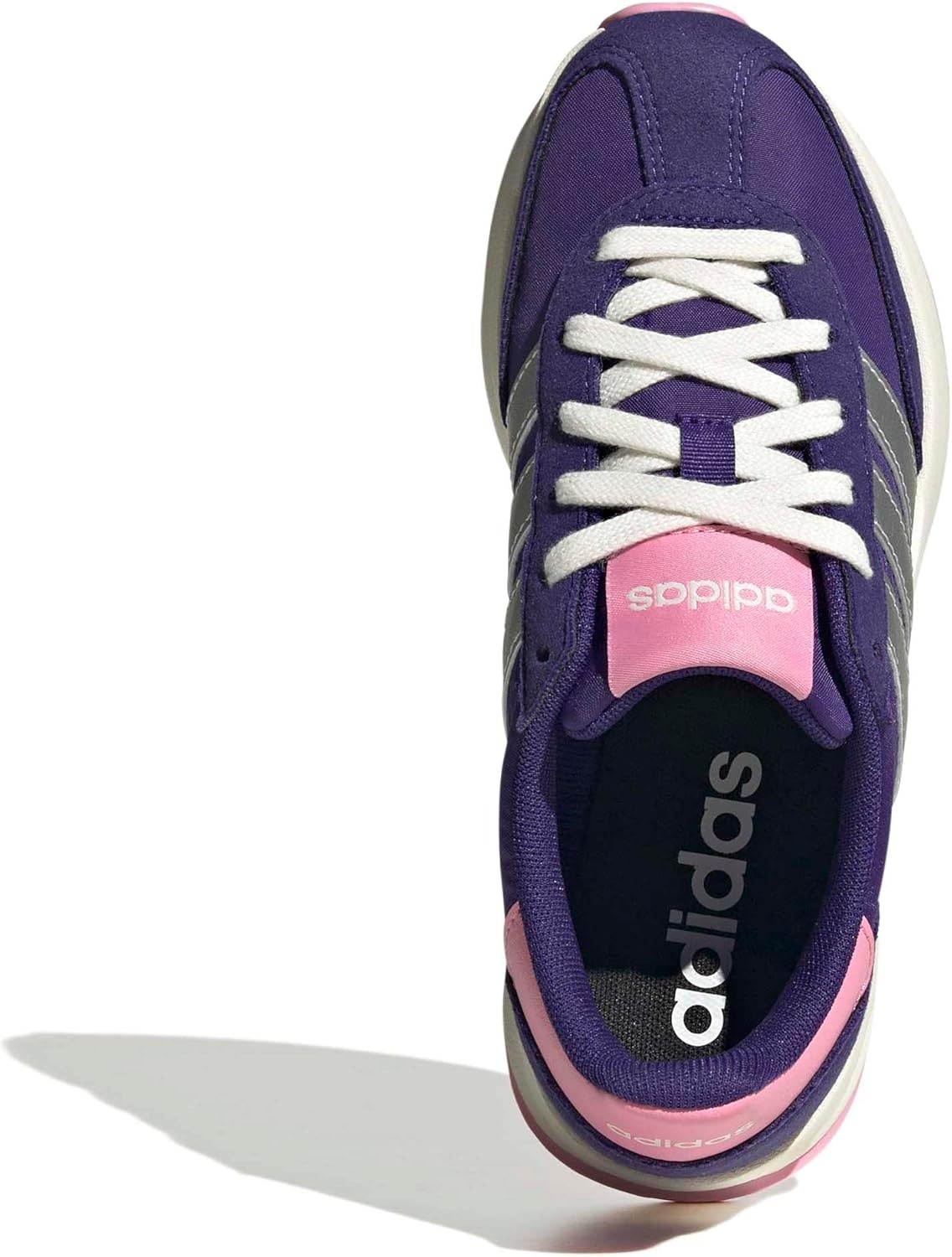 image:imageadidas Kids Girls Run 70S 20 Lace Up Sneakers Shoes Casual Grey WhiteCollegiate PurpleSilver MetallicSt Tropic Bloom