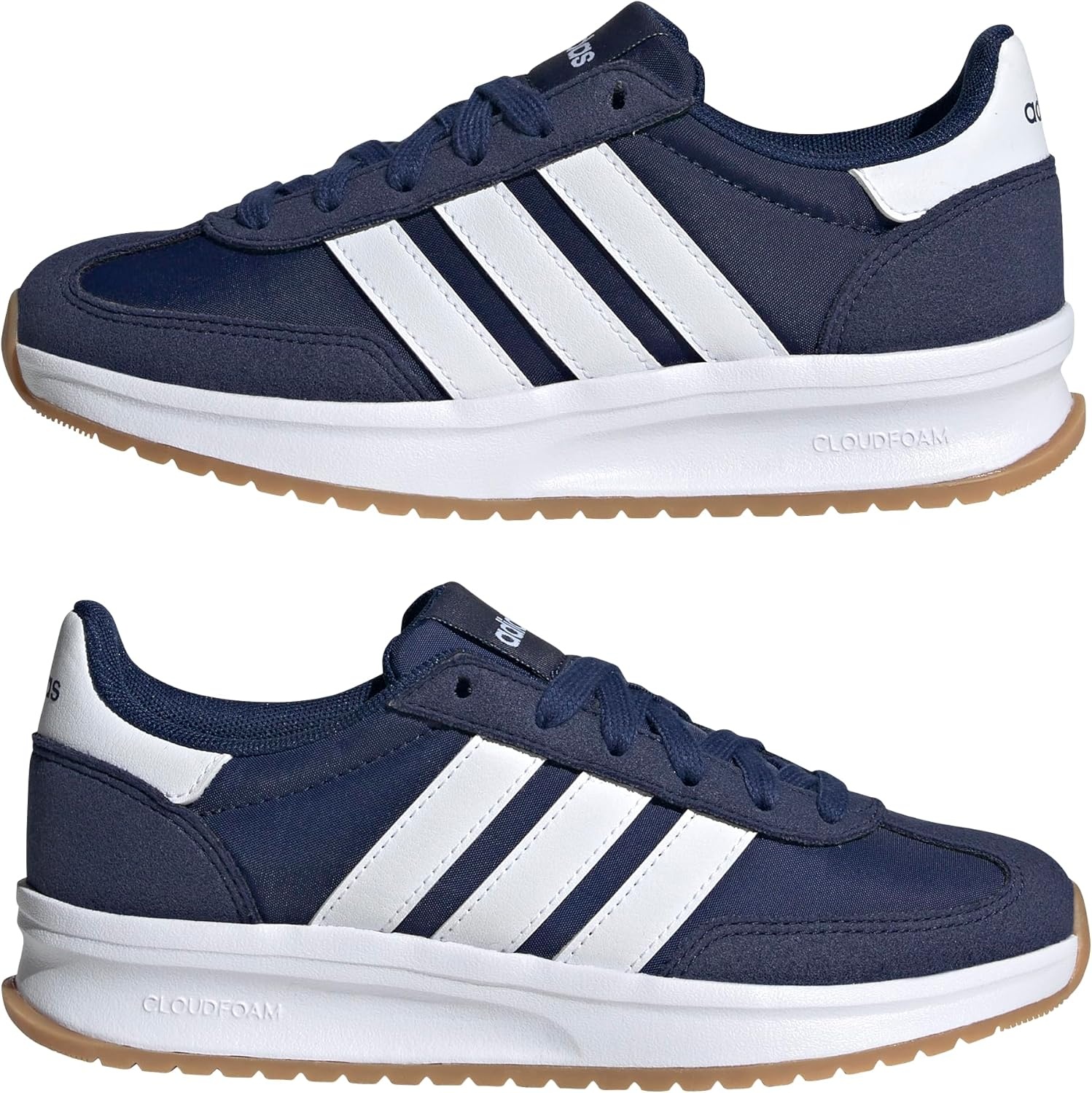 image:imageadidas Kids Girls Run 70S 20 Lace Up Sneakers Shoes Casual Grey WhiteDark BlueWhite