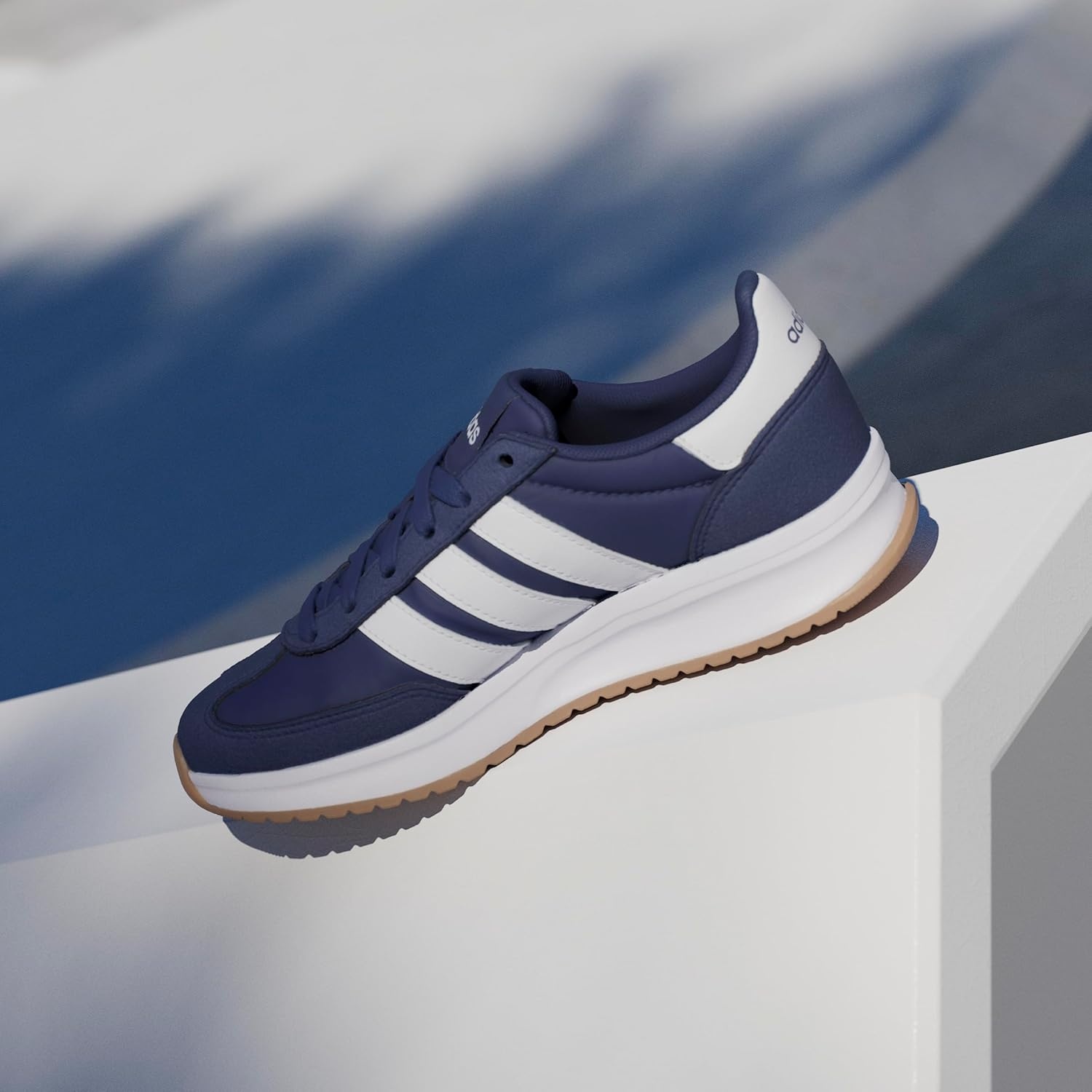 image:imageadidas Kids Girls Run 70S 20 Lace Up Sneakers Shoes Casual Grey WhiteDark BlueWhite