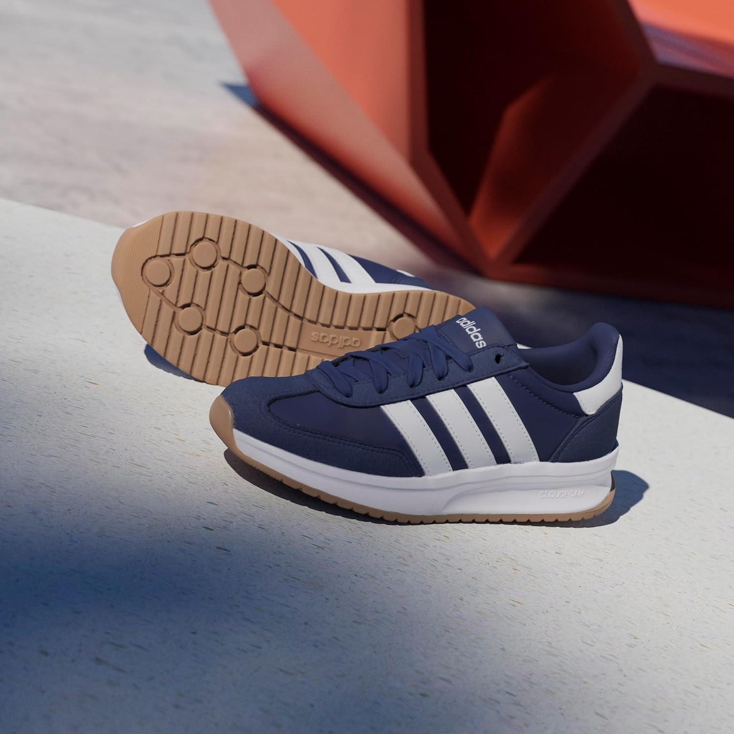image:imageadidas Kids Girls Run 70S 20 Lace Up Sneakers Shoes Casual Grey WhiteDark BlueWhite