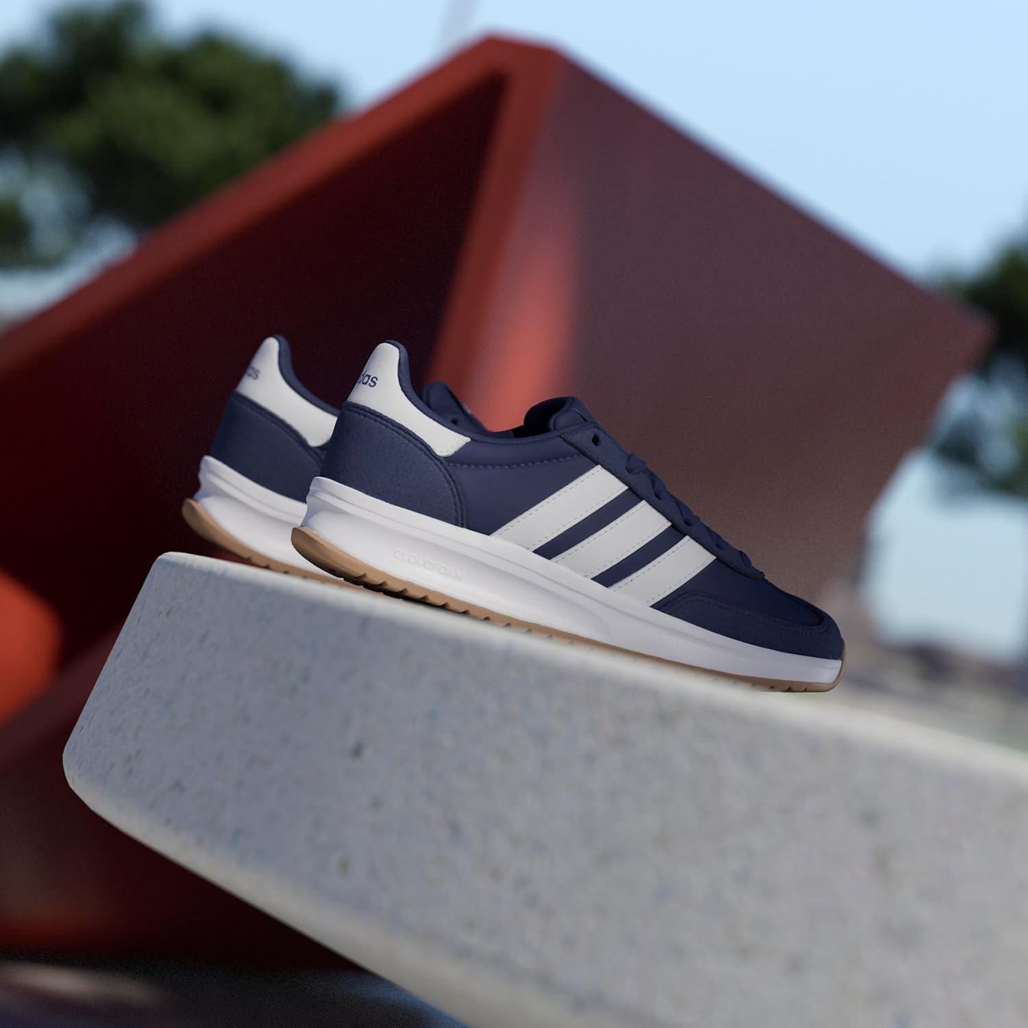 image:imageadidas Kids Girls Run 70S 20 Lace Up Sneakers Shoes Casual Grey WhiteDark BlueWhite