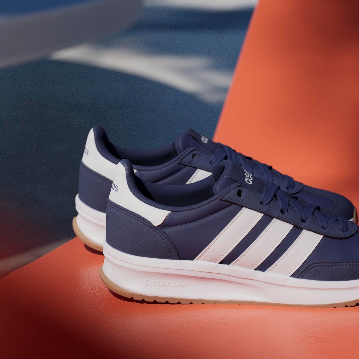 image:imageadidas Kids Girls Run 70S 20 Lace Up Sneakers Shoes Casual Grey WhiteDark BlueWhite
