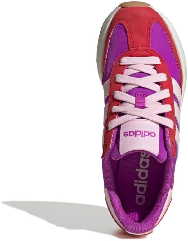 image:imageadidas Kids Girls Run 70S 20 Lace Up Sneakers Shoes Casual Grey WhitePurple BurstClear PinkBetter Scarlet
