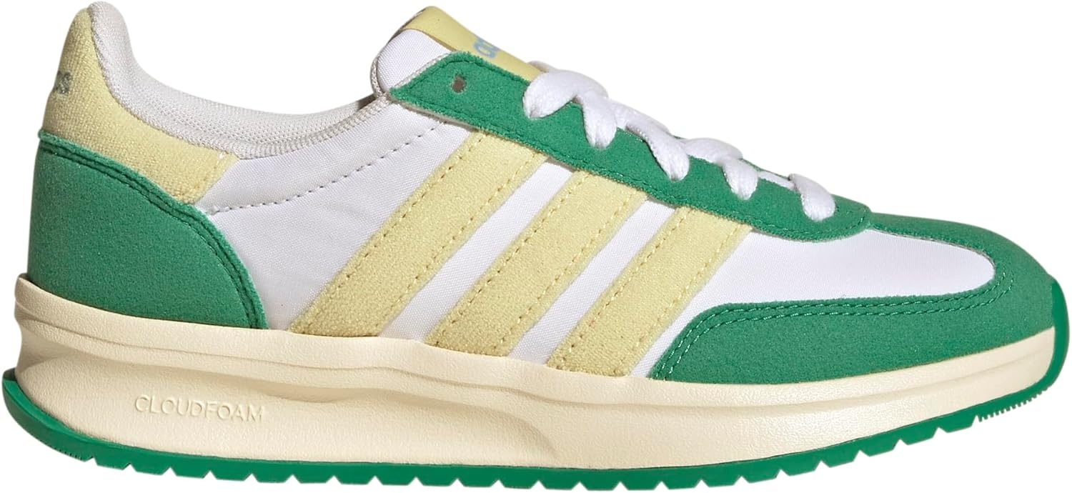 image:imageadidas Kids Girls Run 70S 20 Lace Up Sneakers Shoes Casual Grey WhiteWhitePowder YellowSemi Court Green