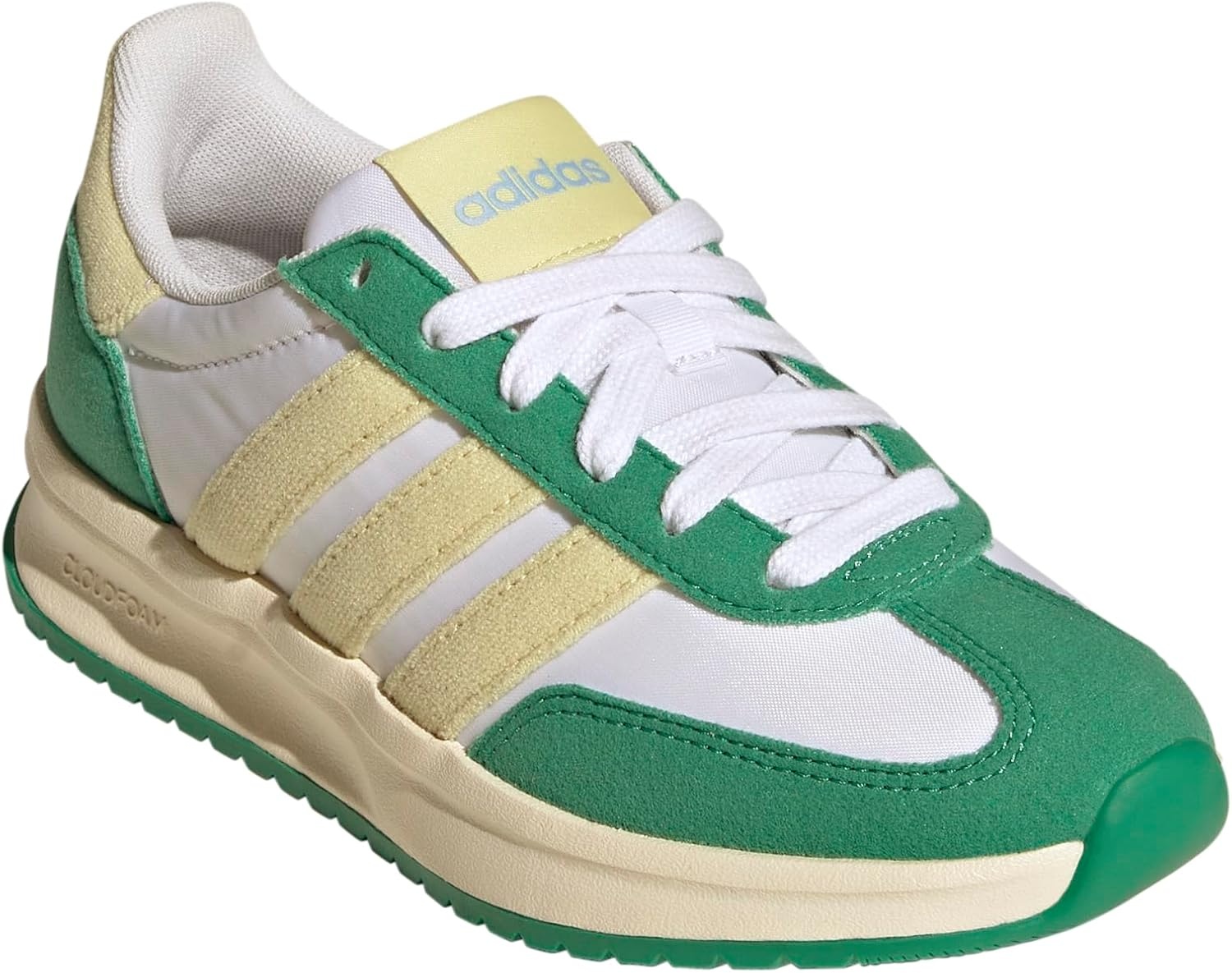 image:imageadidas Kids Girls Run 70S 20 Lace Up Sneakers Shoes Casual Grey WhiteWhitePowder YellowSemi Court Green