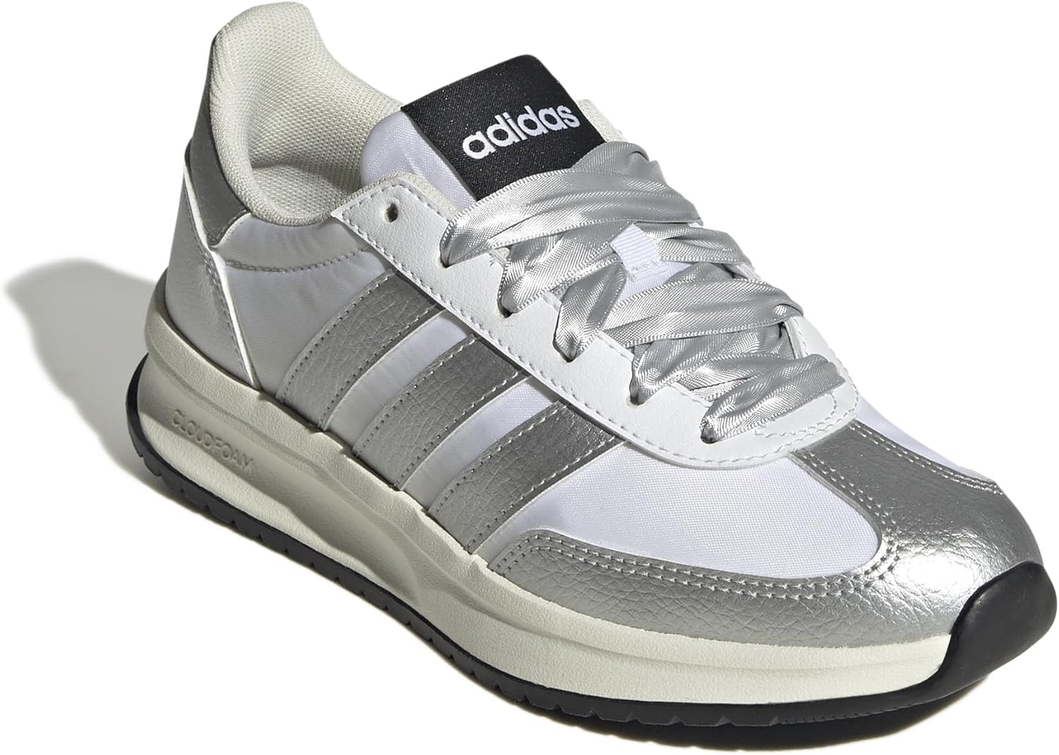 image:imageadidas Kids Girls Run 70S 20 Lace Up Sneakers Shoes Casual Grey WhiteWhiteSilver MetallicOff White