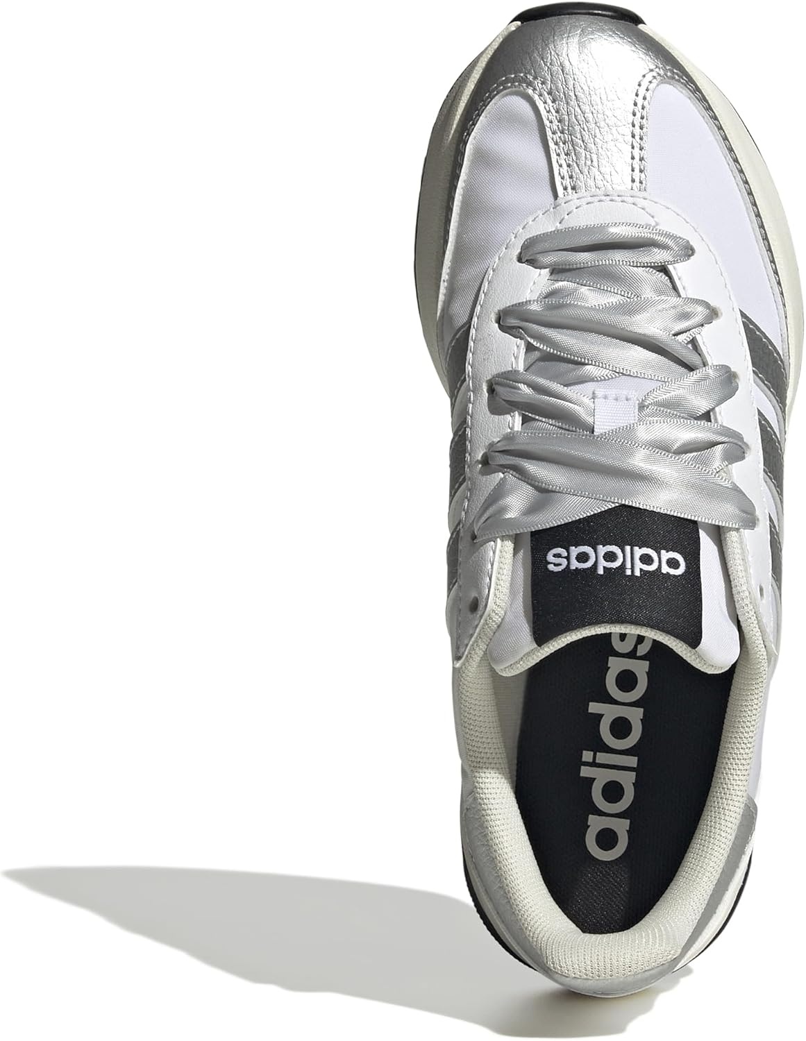 image:imageadidas Kids Girls Run 70S 20 Lace Up Sneakers Shoes Casual Grey WhiteWhiteSilver MetallicOff White