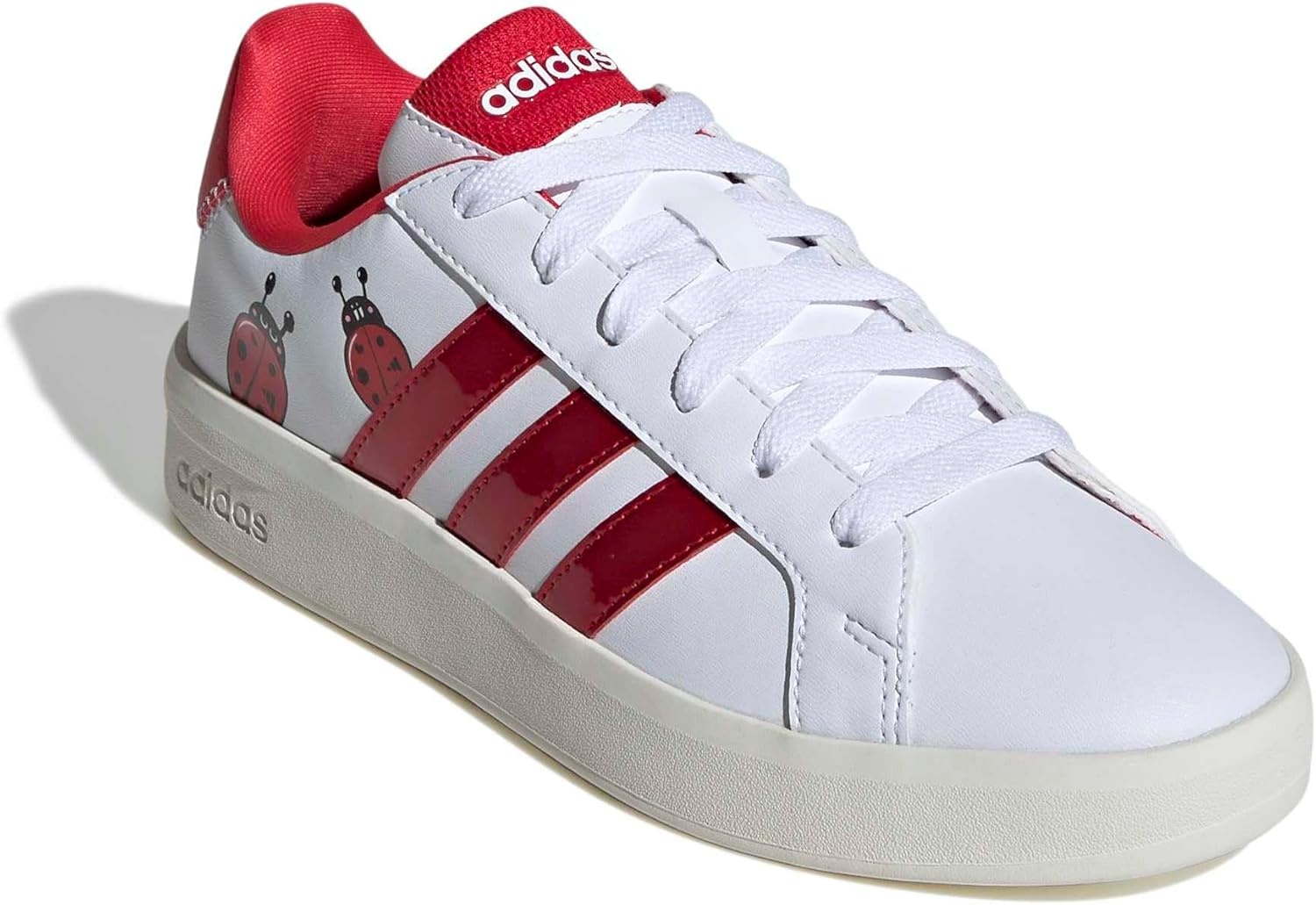 image:imageadidas Kids Grand Court 30 Shoes Big KidWhitePure RubyOff White