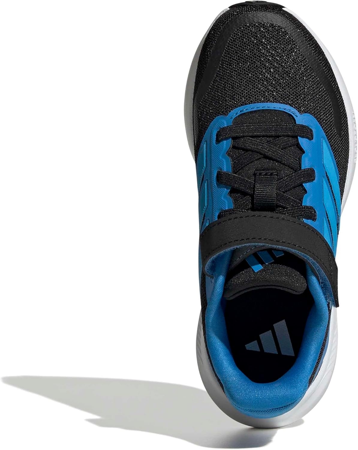 image:imageadidas Kids Marvel Run Falcon 5 Elastic Lace amp StrapBlackLucid AquamarineLucid Ray Blue