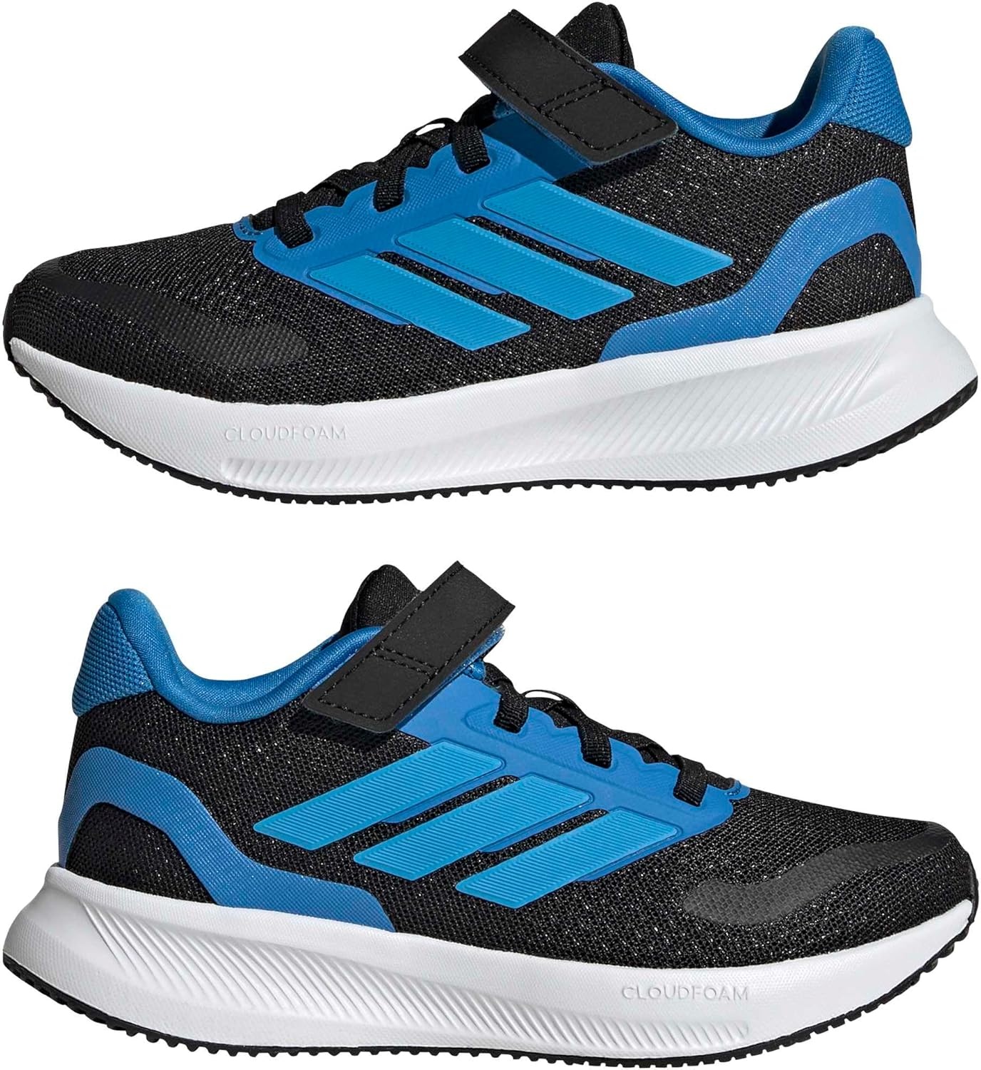 image:imageadidas Kids Marvel Run Falcon 5 Elastic Lace amp StrapBlackLucid AquamarineLucid Ray Blue