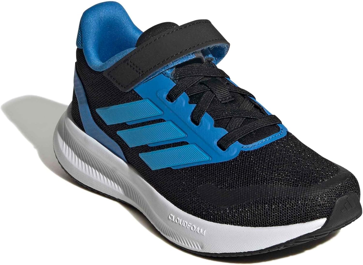 image:imageadidas Kids Marvel Run Falcon 5 Elastic Lace amp StrapBlackLucid AquamarineLucid Ray Blue