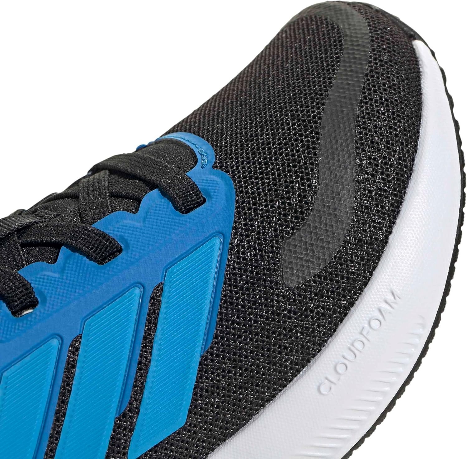 image:imageadidas Kids Marvel Run Falcon 5 Elastic Lace amp StrapBlackLucid AquamarineLucid Ray Blue