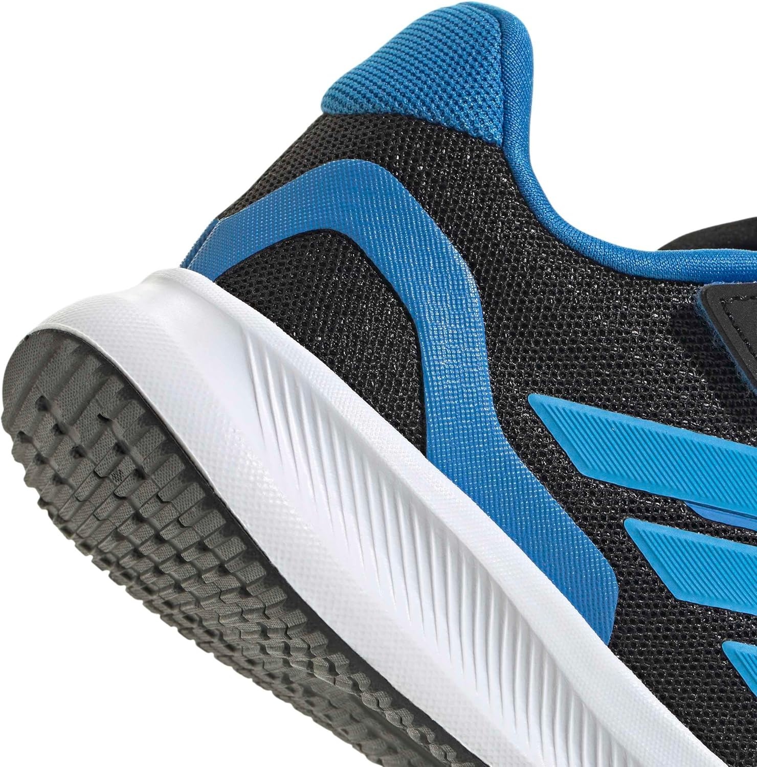 image:imageadidas Kids Marvel Run Falcon 5 Elastic Lace amp StrapBlackLucid AquamarineLucid Ray Blue