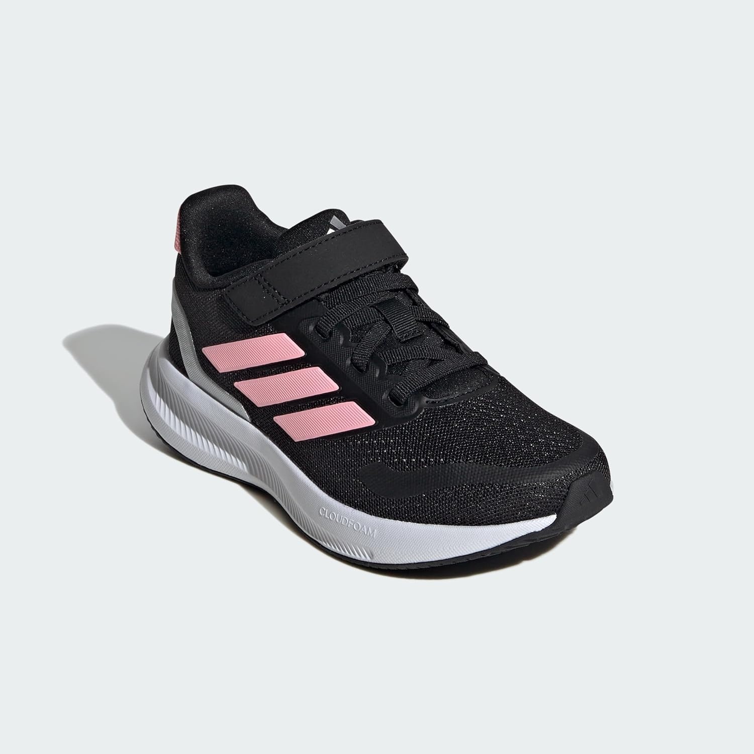 image:imageadidas Kids Marvel Run Falcon 5 Elastic Lace amp StrapBlackPink SparkSilver Metallic