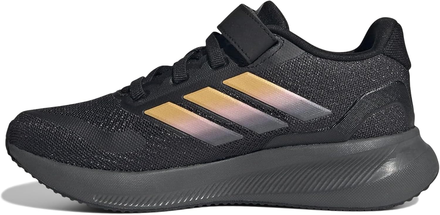 image:imageadidas Kids Marvel Run Falcon 5 Elastic Lace amp StrapBlackSparkPink Spark