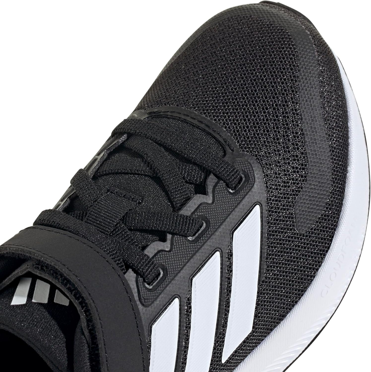 image:imageadidas Kids Marvel Run Falcon 5 Elastic Lace amp StrapBlackWhiteWhite