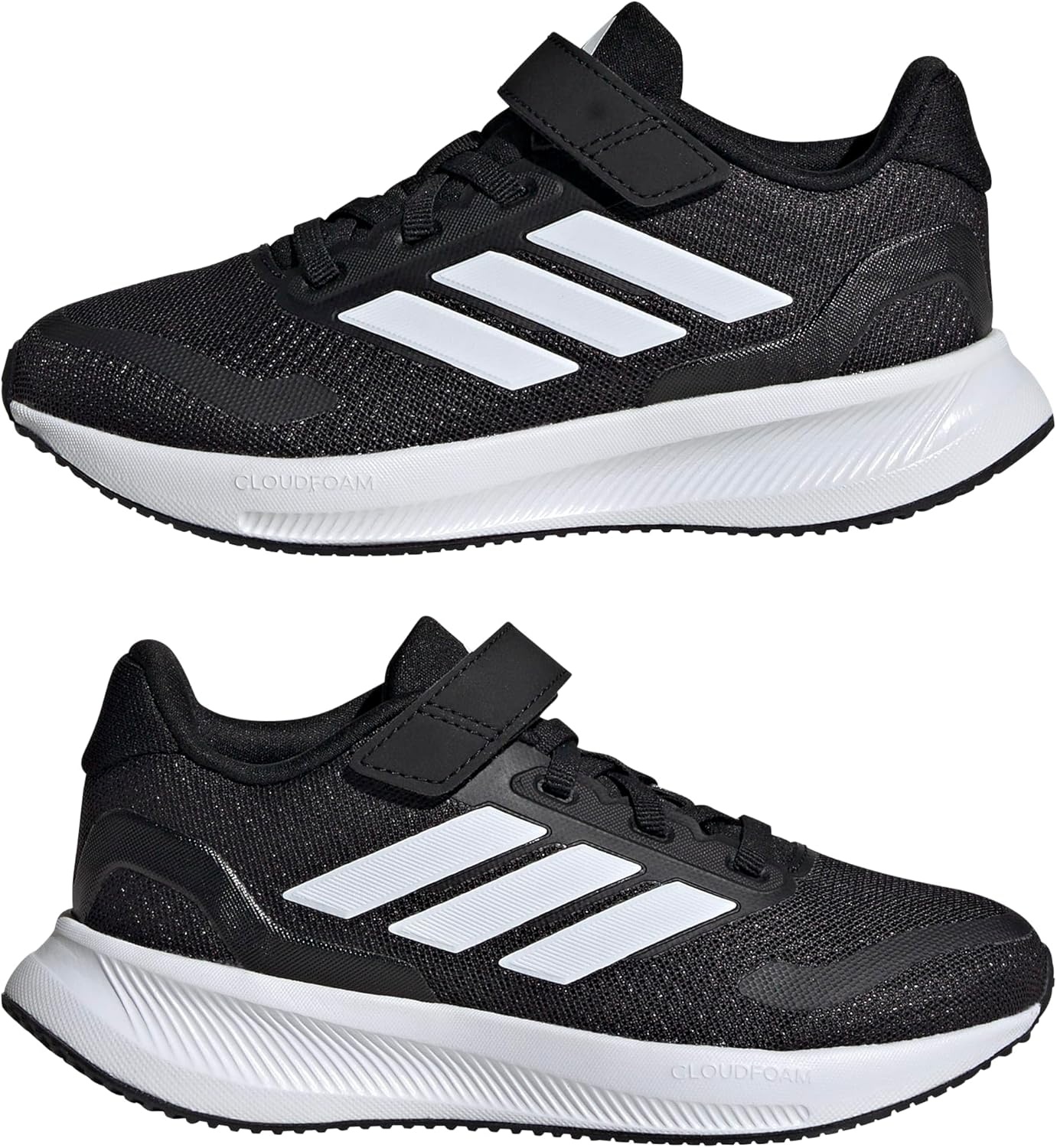 image:imageadidas Kids Marvel Run Falcon 5 Elastic Lace amp StrapBlackWhiteWhite