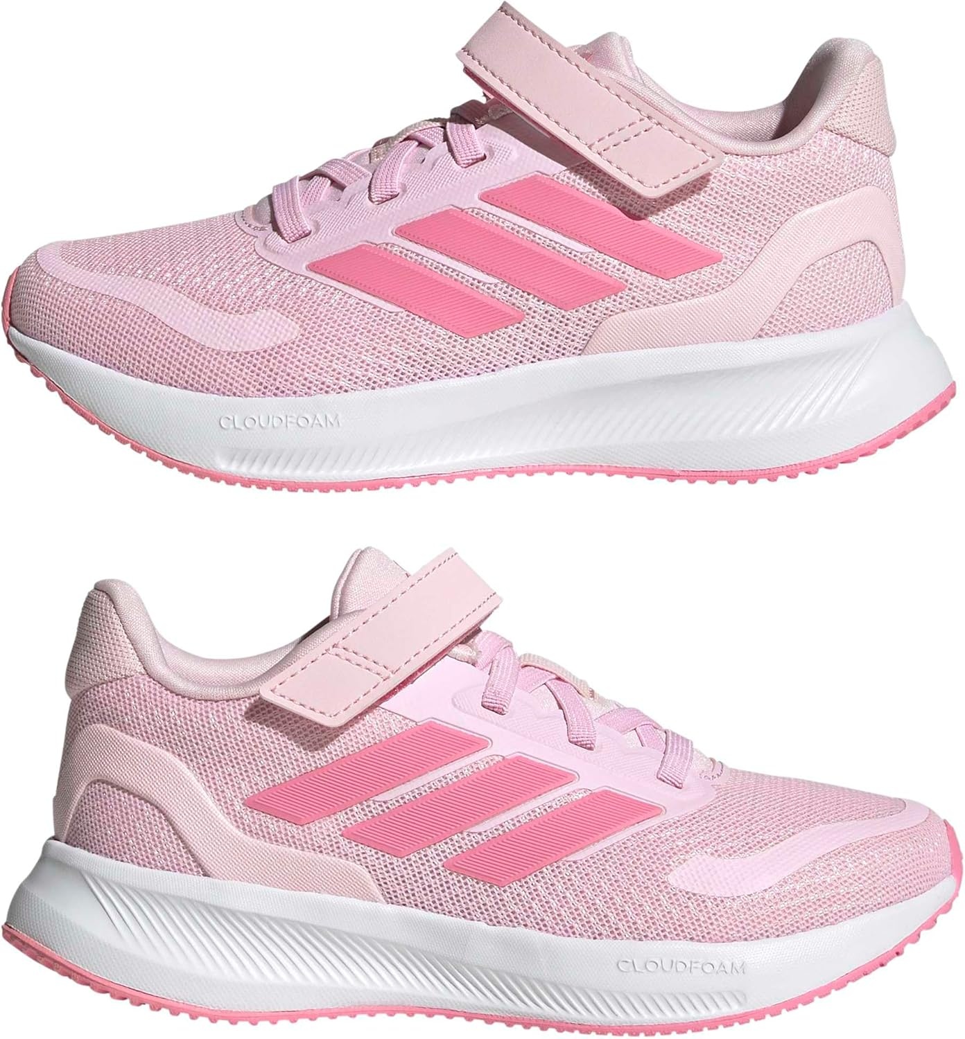 image:imageadidas Kids Marvel Run Falcon 5 Elastic Lace amp StrapClear PinkBliss PinkClear Pink