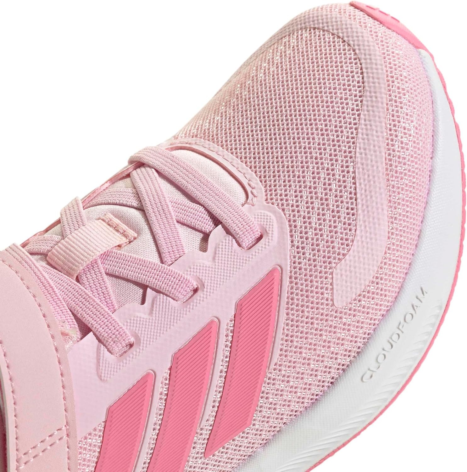 image:imageadidas Kids Marvel Run Falcon 5 Elastic Lace amp StrapClear PinkBliss PinkClear Pink
