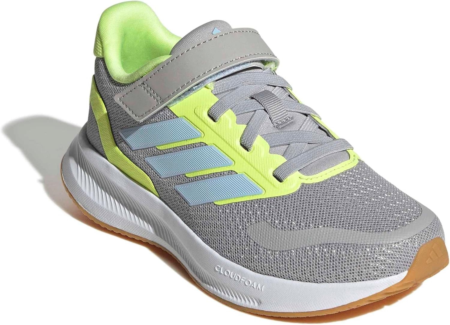 image:imageadidas Kids Marvel Run Falcon 5 Elastic Lace amp StrapGreyCrystal SkyYellow