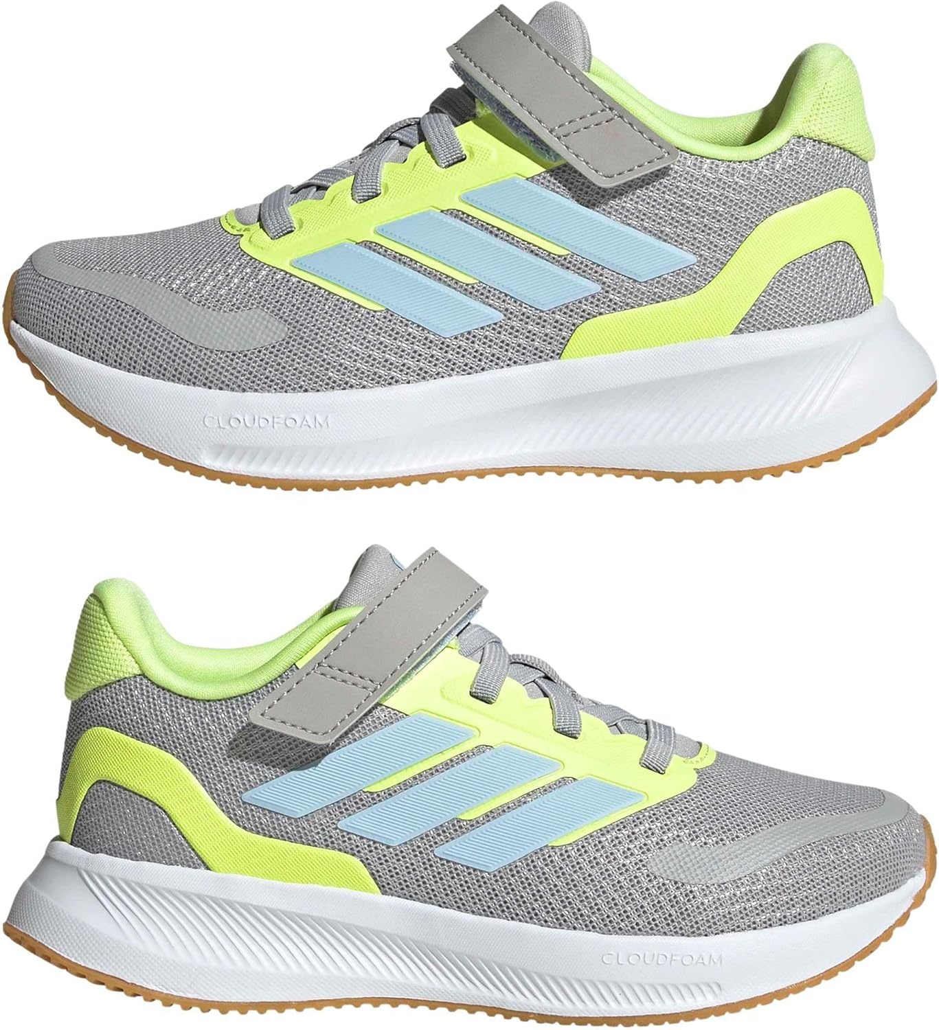 image:imageadidas Kids Marvel Run Falcon 5 Elastic Lace amp StrapGreyCrystal SkyYellow
