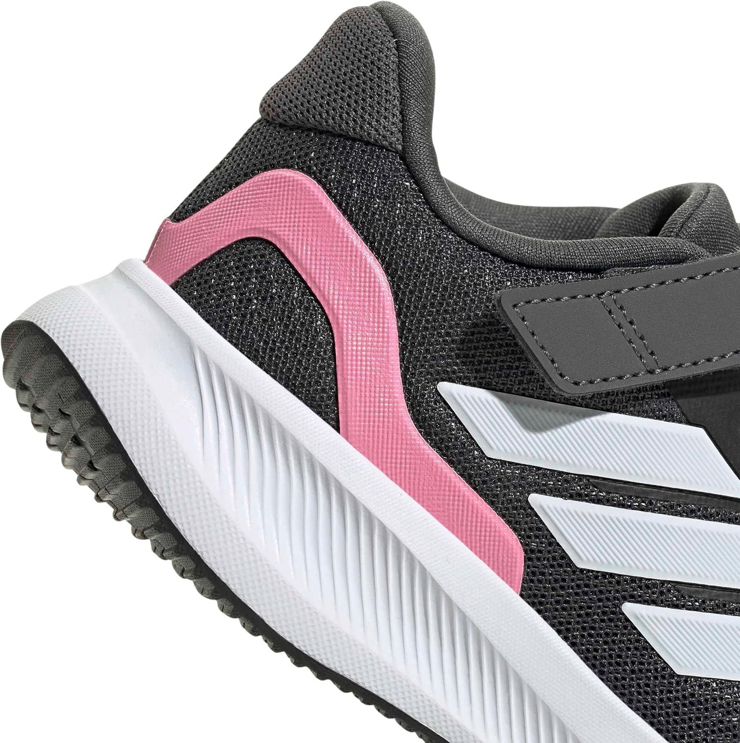 image:imageadidas Kids Marvel Run Falcon 5 Elastic Lace amp StrapGreyCrystal WhiteBliss Pink