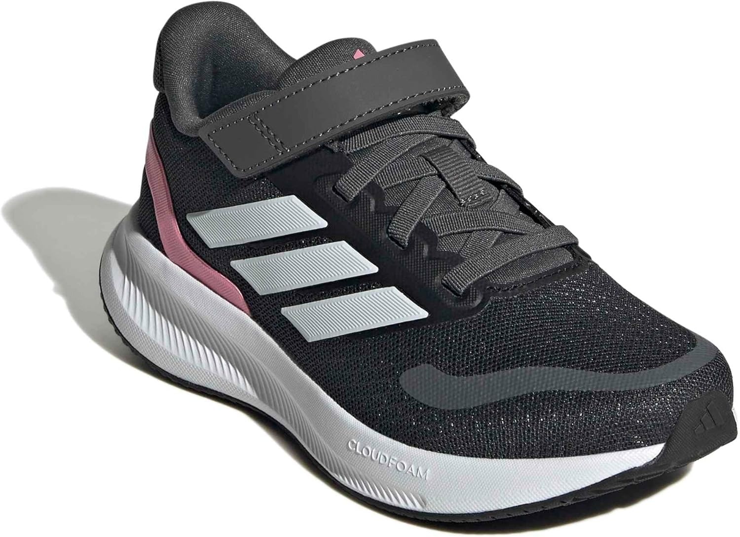 image:imageadidas Kids Marvel Run Falcon 5 Elastic Lace amp StrapGreyCrystal WhiteBliss Pink