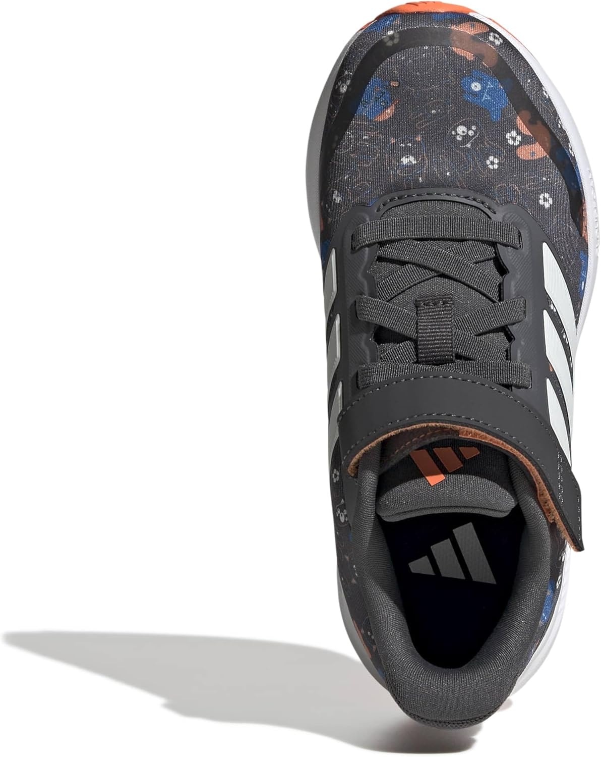 image:imageadidas Kids Marvel Run Falcon 5 Elastic Lace amp StrapGreyOff WhiteRay Blue