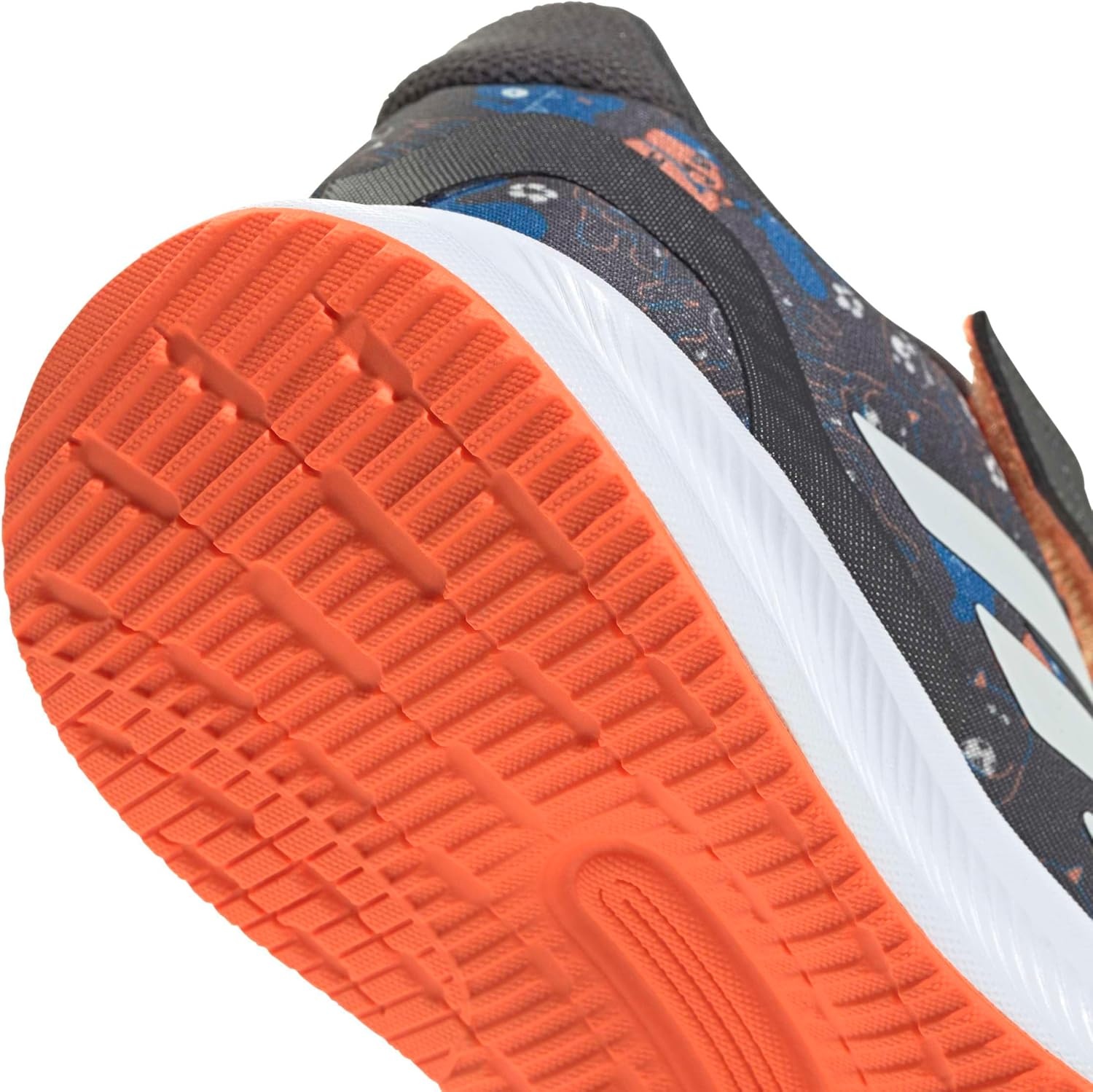 image:imageadidas Kids Marvel Run Falcon 5 Elastic Lace amp StrapGreyOff WhiteRay Blue