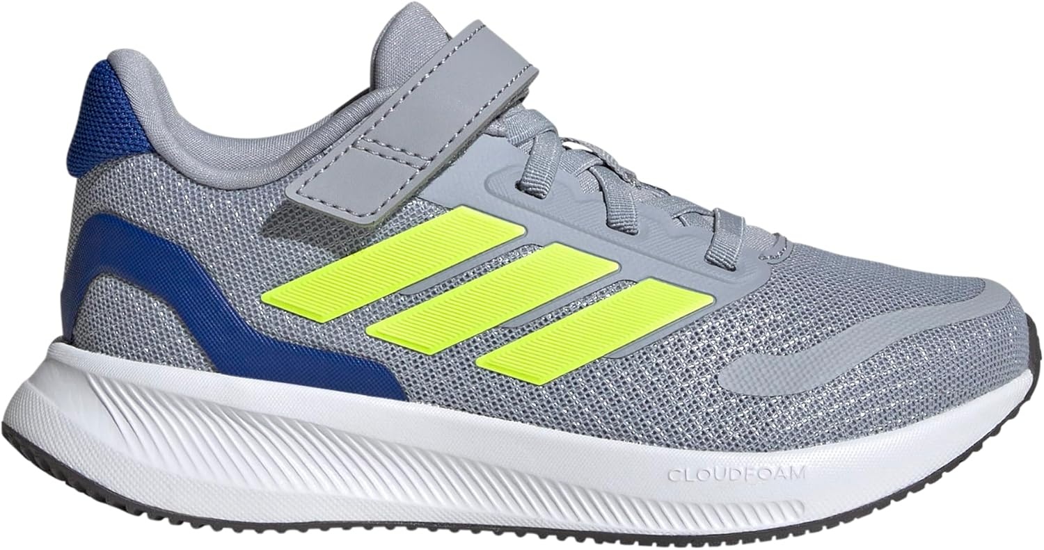 image:imageadidas Kids Marvel Run Falcon 5 Elastic Lace amp StrapHalo SilverLucid LemonTeam Royal Blue