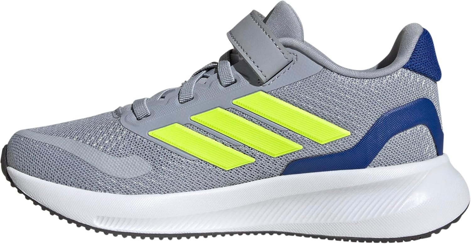 image:imageadidas Kids Marvel Run Falcon 5 Elastic Lace amp StrapHalo SilverLucid LemonTeam Royal Blue