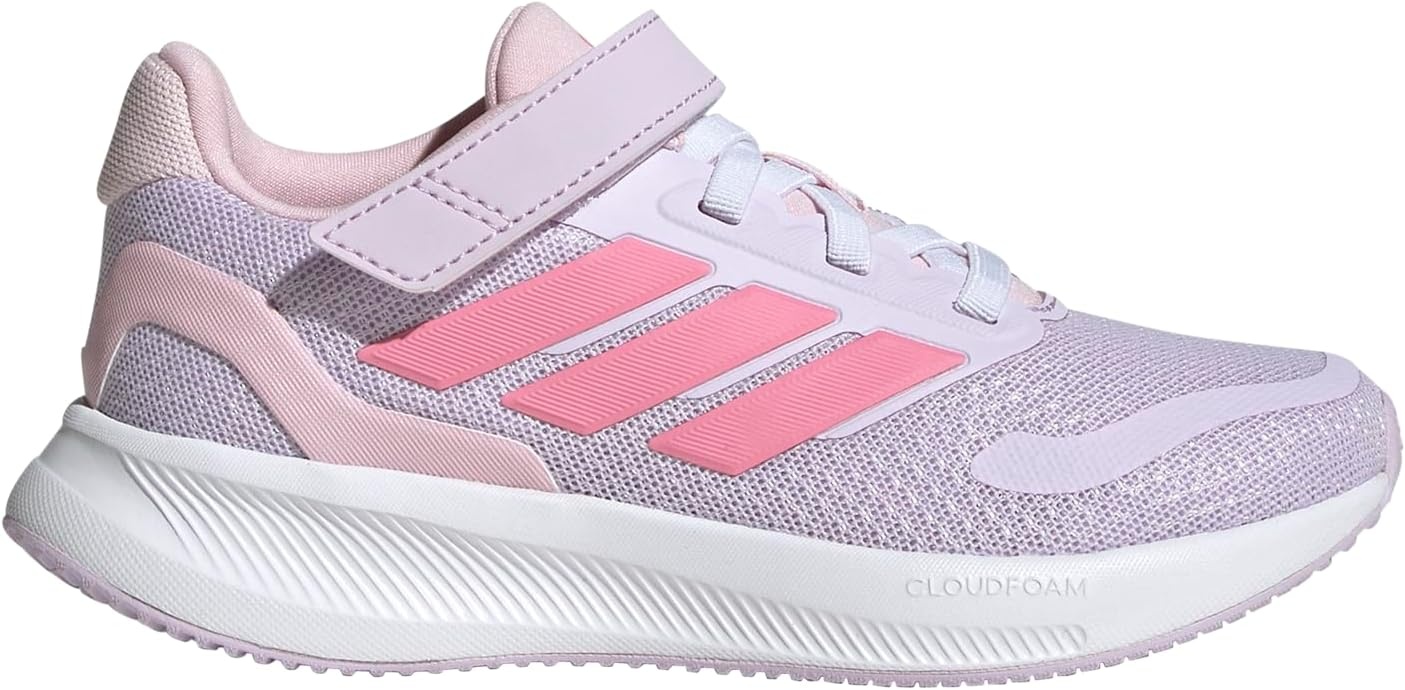 image:imageadidas Kids Marvel Run Falcon 5 Elastic Lace amp StrapIce LavenderWhiteClear Pink