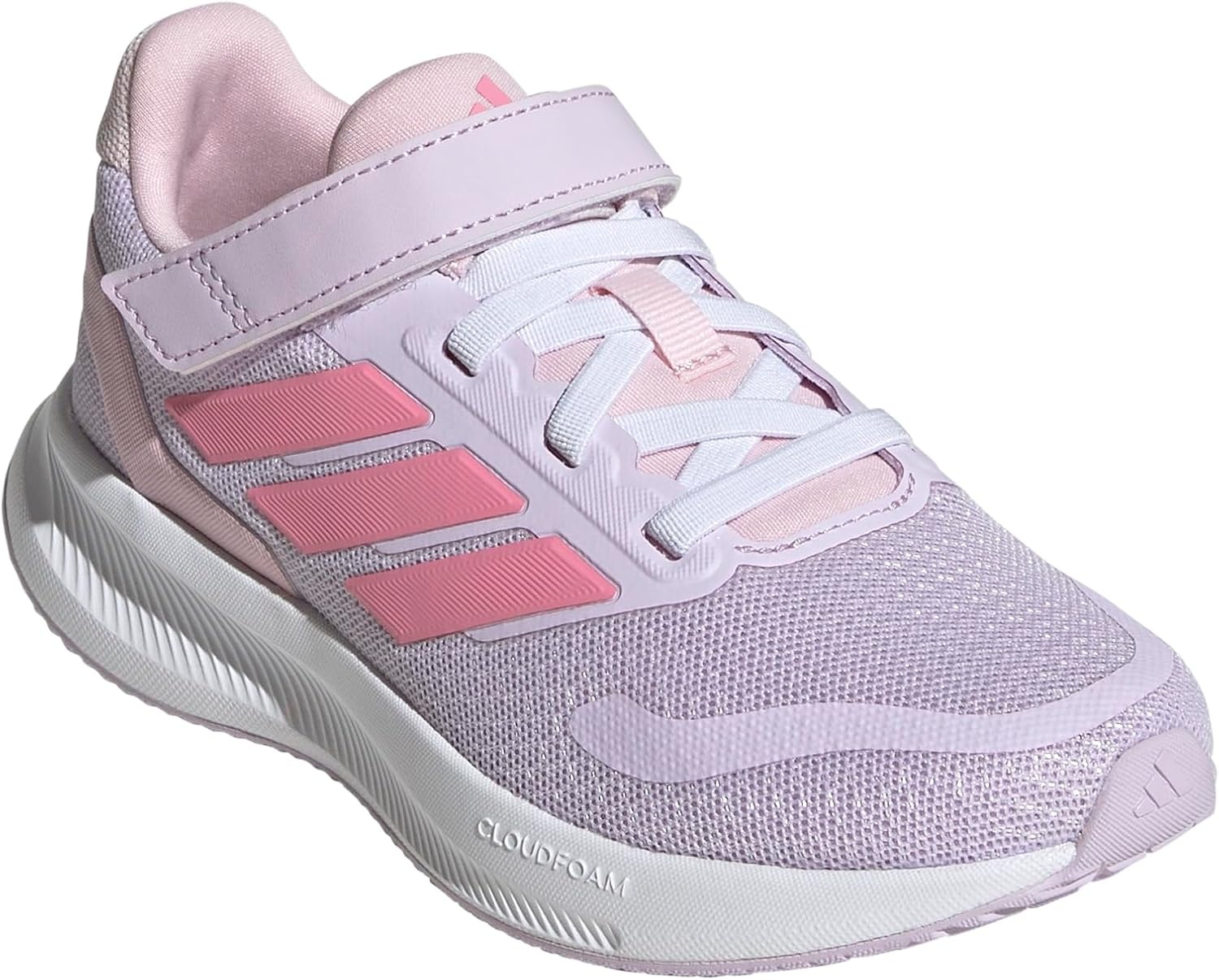 image:imageadidas Kids Marvel Run Falcon 5 Elastic Lace amp StrapIce LavenderWhiteClear Pink