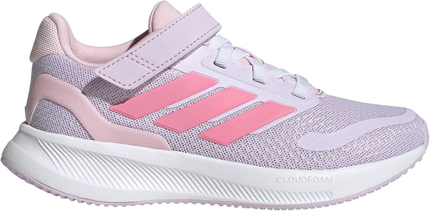 image:imageadidas Kids Marvel Run Falcon 5 Elastic Lace amp StrapIce LavenderWhiteClear Pink