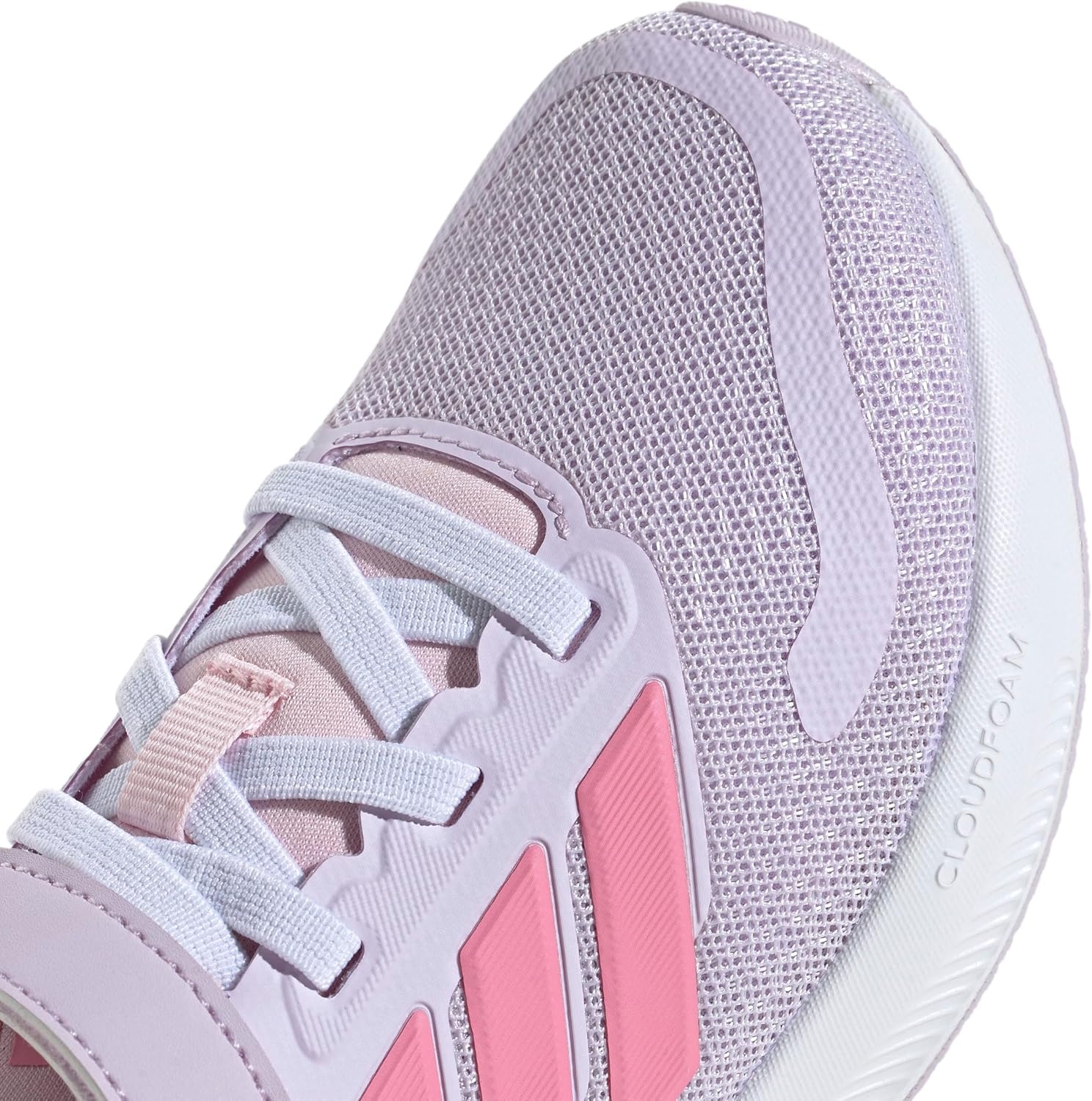 image:imageadidas Kids Marvel Run Falcon 5 Elastic Lace amp StrapIce LavenderWhiteClear Pink