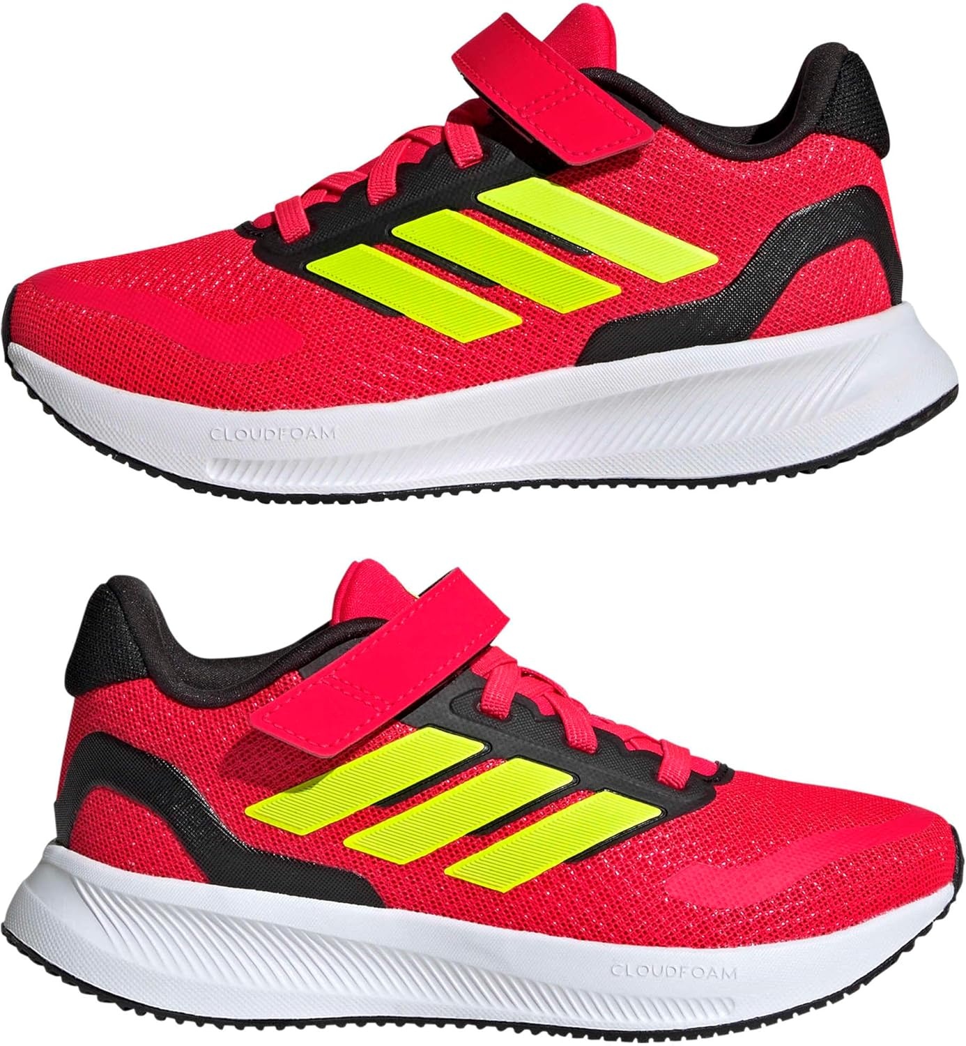 image:imageadidas Kids Marvel Run Falcon 5 Elastic Lace amp StrapLucid RedLucid LemonBlack