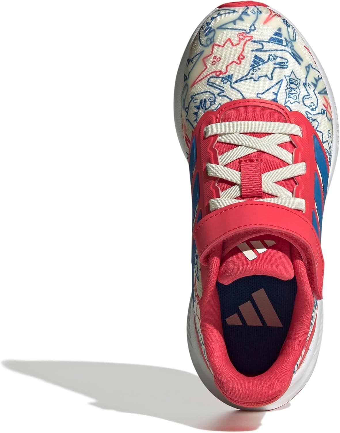 image:imageadidas Kids Marvel Run Falcon 5 Elastic Lace amp StrapOff WhiteBright RoyalSemi Lucid Red