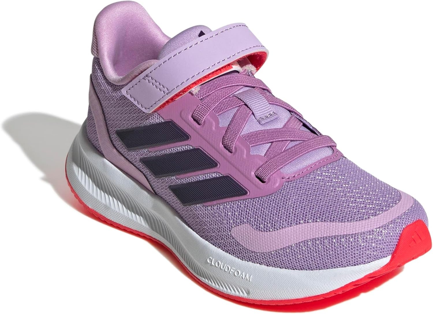 image:imageadidas Kids Marvel Run Falcon 5 Elastic Lace amp StrapPowder PlumAurora PlumLucid Red