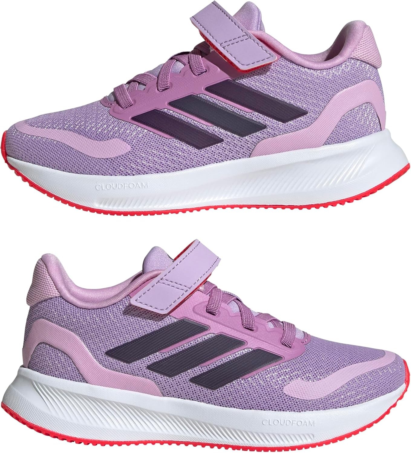 image:imageadidas Kids Marvel Run Falcon 5 Elastic Lace amp StrapPowder PlumAurora PlumLucid Red