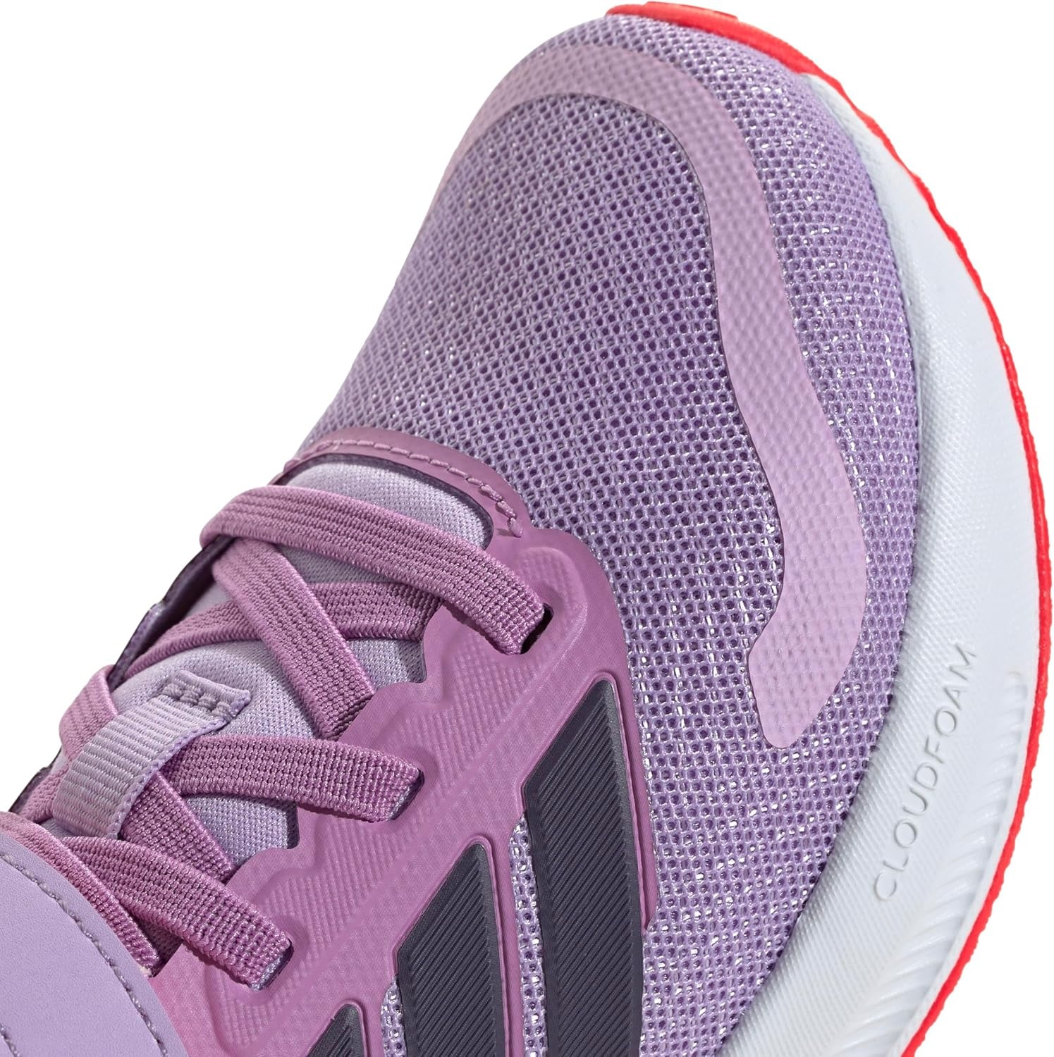 image:imageadidas Kids Marvel Run Falcon 5 Elastic Lace amp StrapPowder PlumAurora PlumLucid Red