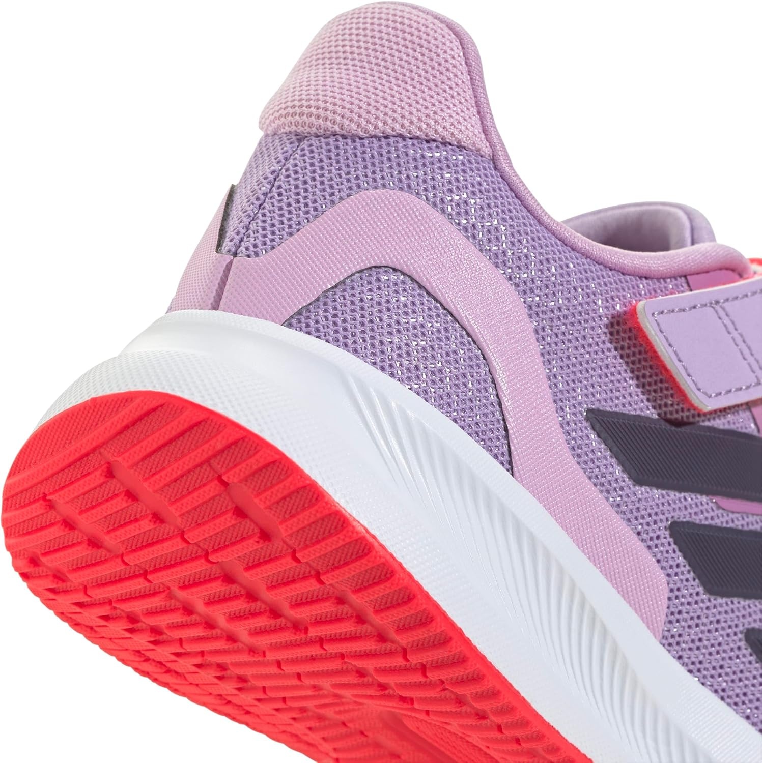 image:imageadidas Kids Marvel Run Falcon 5 Elastic Lace amp StrapPowder PlumAurora PlumLucid Red