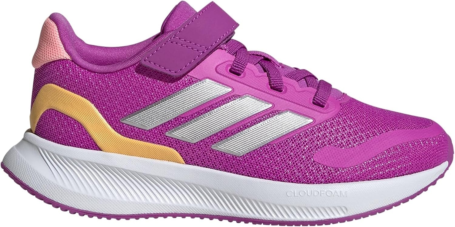 image:imageadidas Kids Marvel Run Falcon 5 Elastic Lace amp StrapPurple BurstSilver MetallicSemi Spark