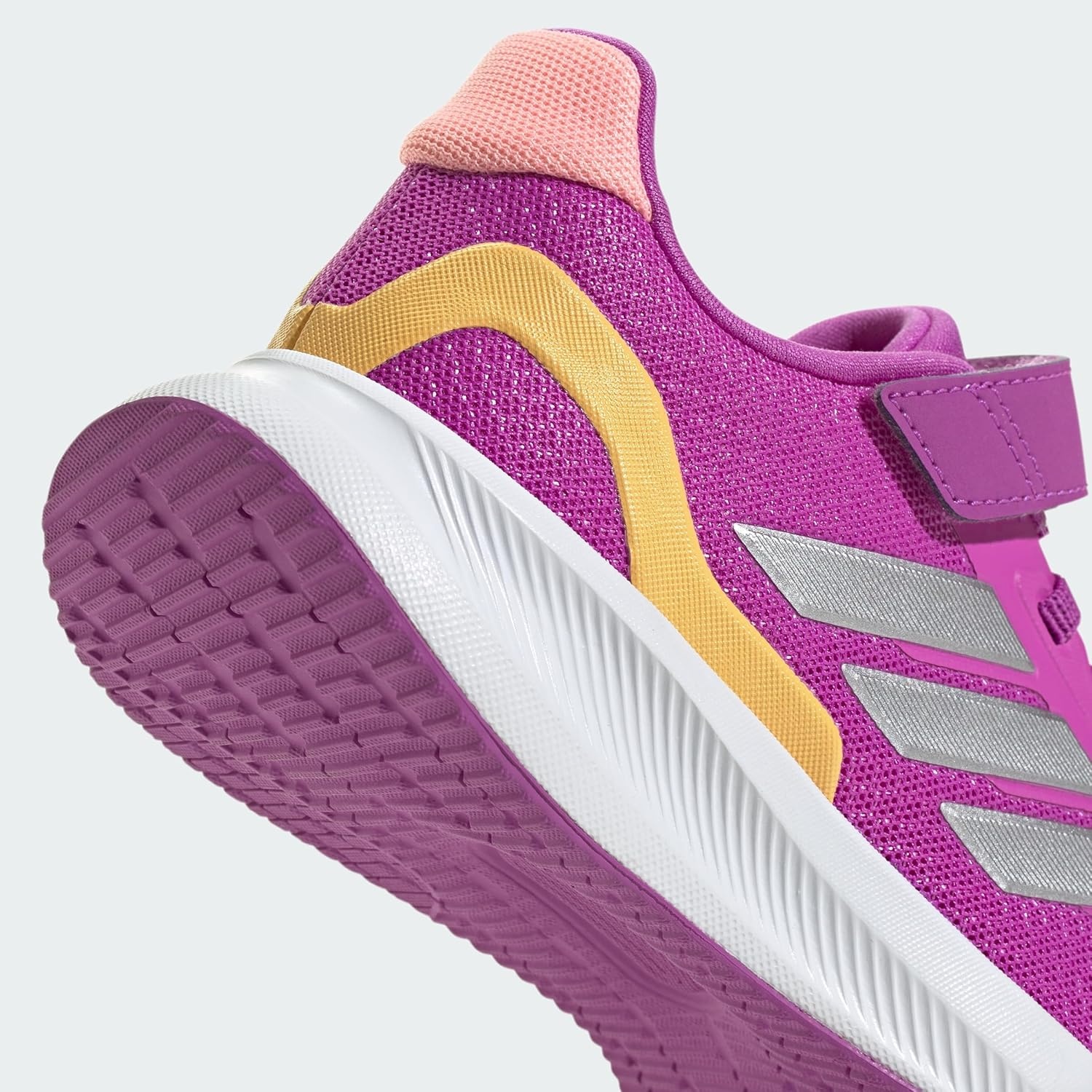 image:imageadidas Kids Marvel Run Falcon 5 Elastic Lace amp StrapPurple BurstSilver MetallicSemi Spark