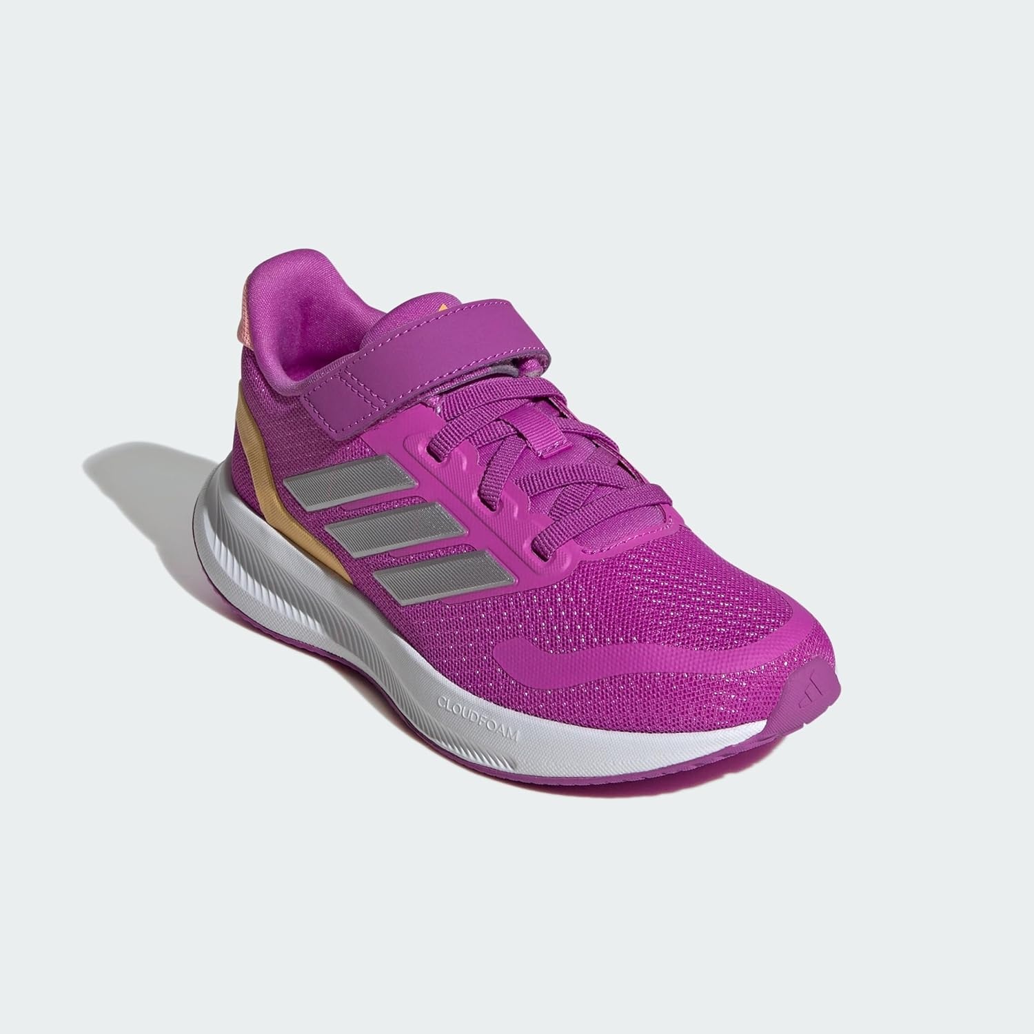 image:imageadidas Kids Marvel Run Falcon 5 Elastic Lace amp StrapPurple BurstSilver MetallicSemi Spark