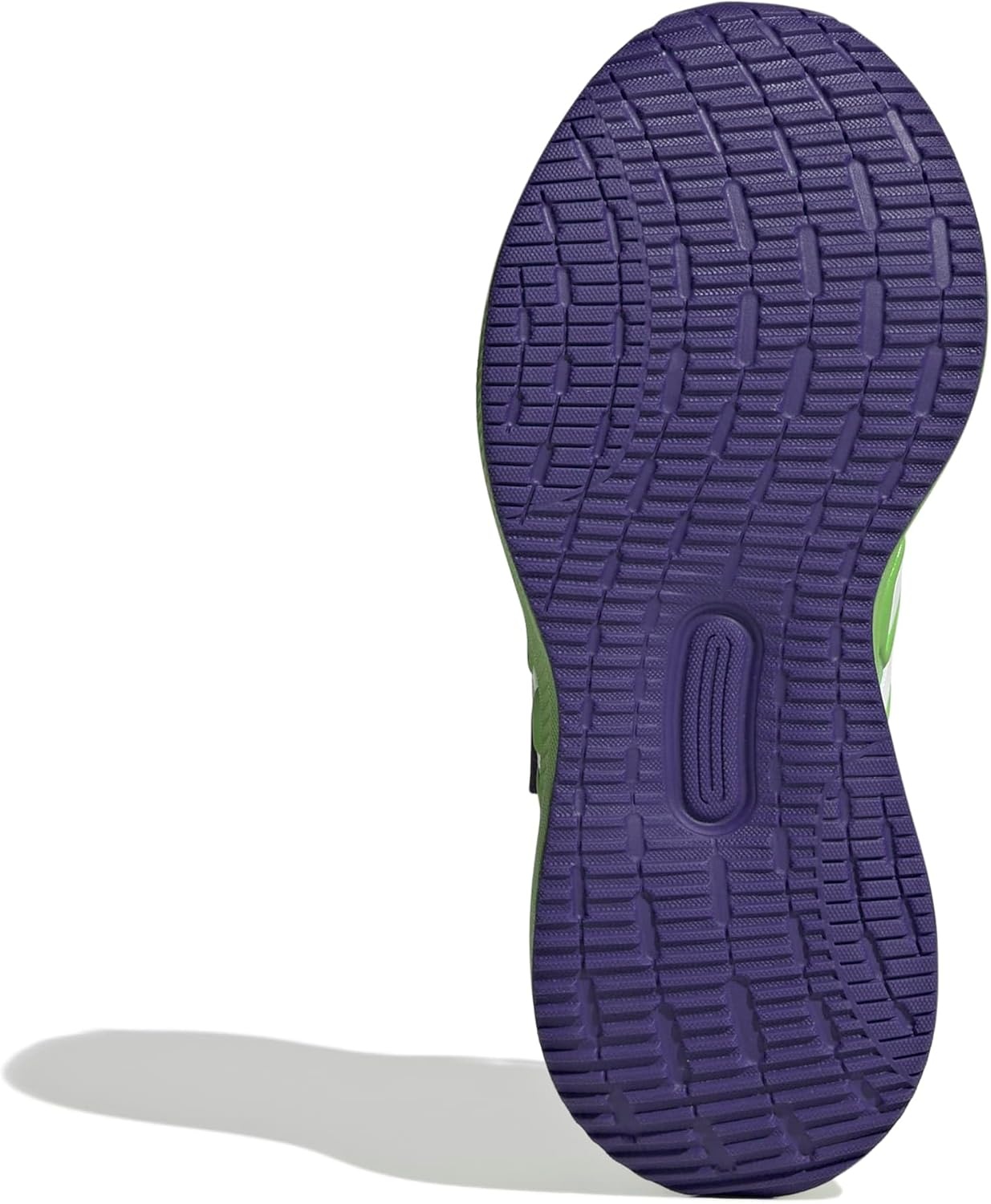 image:imageadidas Kids Marvel Run Falcon 5 Elastic Lace amp StrapSemi Solar GreenWhiteCollegiate PurpleMarvel
